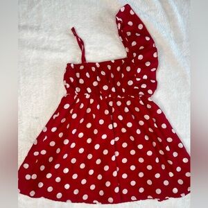 Red Polka Dot One Shoulder Dress 18-24 months